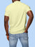 Back view of Fighterhero Men's Yellow Polo T-shirt, highlighting the modern look and clean finish