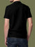 Back view of Fighterhero Men's Black Polo T-shirt, highlighting the modern look and clean finish