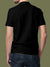 Back view of Fighterhero Men's Black Polo T-shirt, highlighting the modern look and clean finish