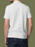 Back view of Fighterhero Men's White Polo T-shirt, highlighting the modern look and clean finish