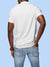 Back view of Fighterhero Men's White Polo T-shirt, highlighting the modern look and clean finish