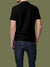 Back view of Fighterhero Men's Black Polo T-shirt, highlighting the modern look and clean finish