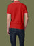 Back view of Fighterhero Men's Red Polo T-shirt, highlighting the modern look and clean finish