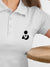 Back view of Fighterhero Women's White Polo T-shirt, highlighting the modern look and clean finish