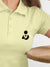 Back view of Fighterhero Women's Yellow Polo T-shirt, highlighting the modern look and clean finish