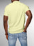 Back view of Fighterhero Men's Yellow Polo T-shirt, highlighting the modern look and clean finish