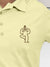 Close up of 'Balance Is A Decision' design on Women's Yellow Collar T-shirt, highlighting intricate details and vibrant print.