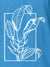 Close up of another 'Calm' design on Men's Blue Collar T-shirt, highlighting the vibrant print.