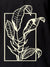 Close up of another 'Calm' design on Men's Dark Grey Collar T-shirt, highlighting the vibrant print.