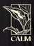 Close up of 'Calm' design on Women's Dark Grey Polo T-shirt, highlighting intricate details and vibrant print.
