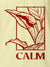 Close up of 'Calm' design on Men's Yellow Polo T-shirt, highlighting intricate details and vibrant print.