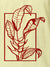 Close up of another 'Calm' design on Men's Yellow Collar T-shirt, highlighting the vibrant print.