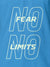 Close up of 'No Fear No Limits' design on Men's Blue Polo T-shirt, highlighting intricate details and vibrant print.