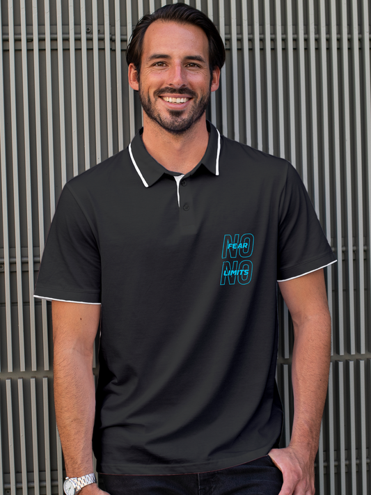 No Fear No Limits in this Dark Grey Polo