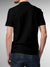 Back view of Fighterhero Men's Black Polo T-shirt, highlighting the modern look and clean finish