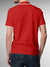Back view of Fighterhero Men's Red Polo T-shirt, highlighting the modern look and clean finish