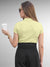 Back view of Fighterhero Women's Yellow Polo T-shirt, highlighting the modern look and clean finish
