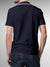 Back view of Fighterhero Men's Navy Blue Polo T-shirt, highlighting the modern look and clean finish