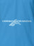 Close up of 'Unshaken Foundation' design on Women's Blue Polo T-shirt, highlighting intricate details and vibrant print.