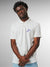 Front view of Fighterhero Men's White Polo T-shirt, highlighting the modern look and clean finish
