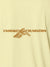 Close up of 'Unshaken Foundation' design on Men's Yellow Polo T-shirt, highlighting intricate details and vibrant print.