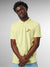Front view of Fighterhero Men's Yellow Polo T-shirt, highlighting the modern look and clean finish