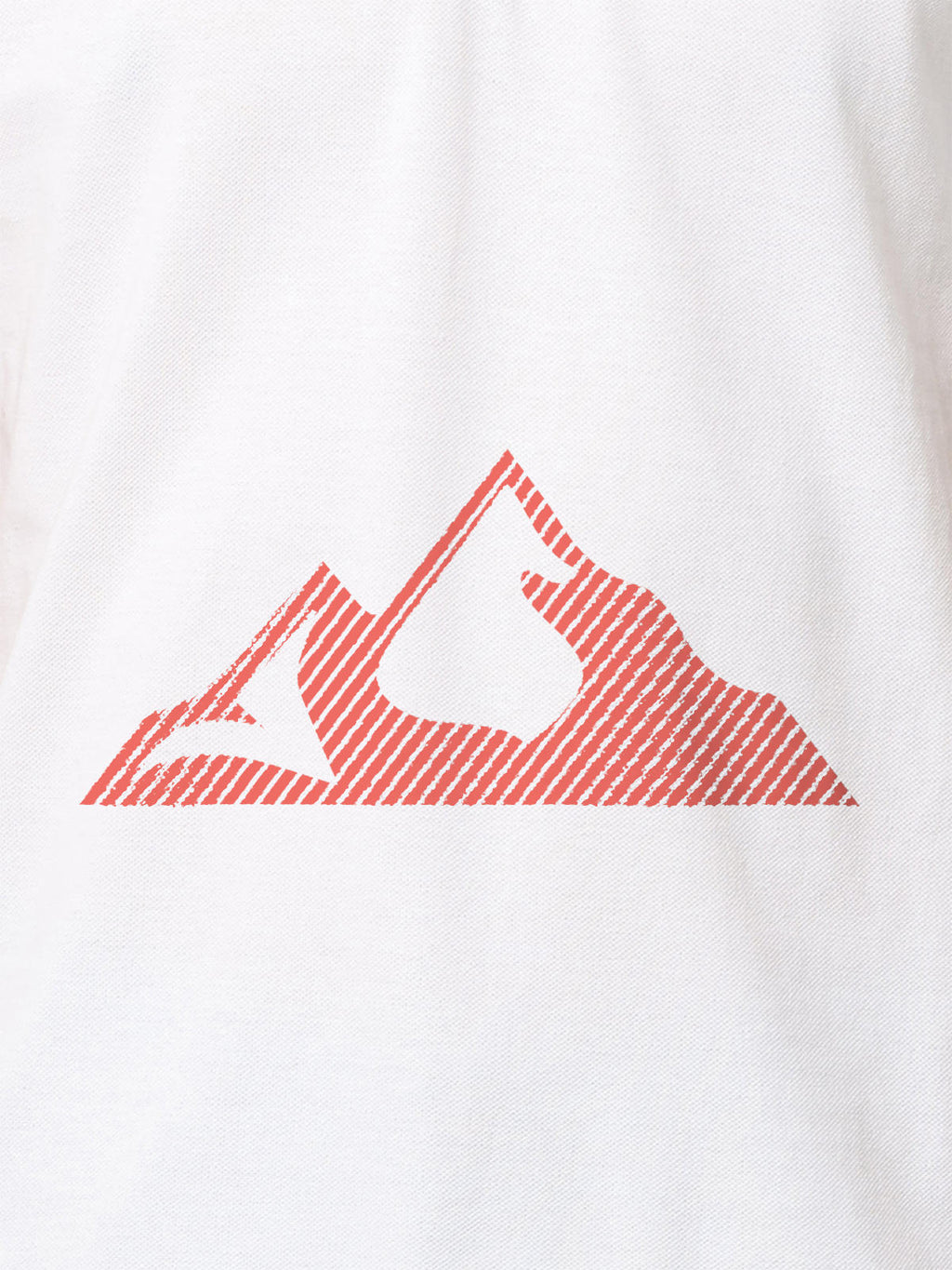Close up of 'Grit' design on Men's White Polo T-shirt, highlighting intricate details and vibrant print.