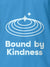 Close up of 'Bound By Kindness' design on Men's Blue Polo T-shirt, highlighting intricate details and vibrant print.