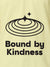 Close up of 'Bound By Kindness' design on Men's Yellow Polo T-shirt, highlighting intricate details and vibrant print.