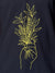 Close up of 'Love and Joy' design on Women's Navy Blue Polo T-shirt, highlighting intricate details and vibrant print.