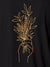 Close up of another 'There's Always a Sunrise' design on Women's Dark Grey Collar T-shirt, highlighting the vibrant print.