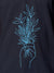 Close up of another 'There's Always a Sunrise' design on Men's Navy Blue Collar T-shirt, highlighting the vibrant print.