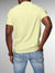 Back view of Fighterhero Men's Yellow Polo T-shirt, highlighting the modern look and clean finish