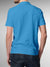 Back view of Fighterhero Men's Blue Polo T-shirt, highlighting the modern look and clean finish
