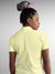 Back view of Fighterhero Women's Yellow Polo T-shirt, highlighting the modern look and clean finish