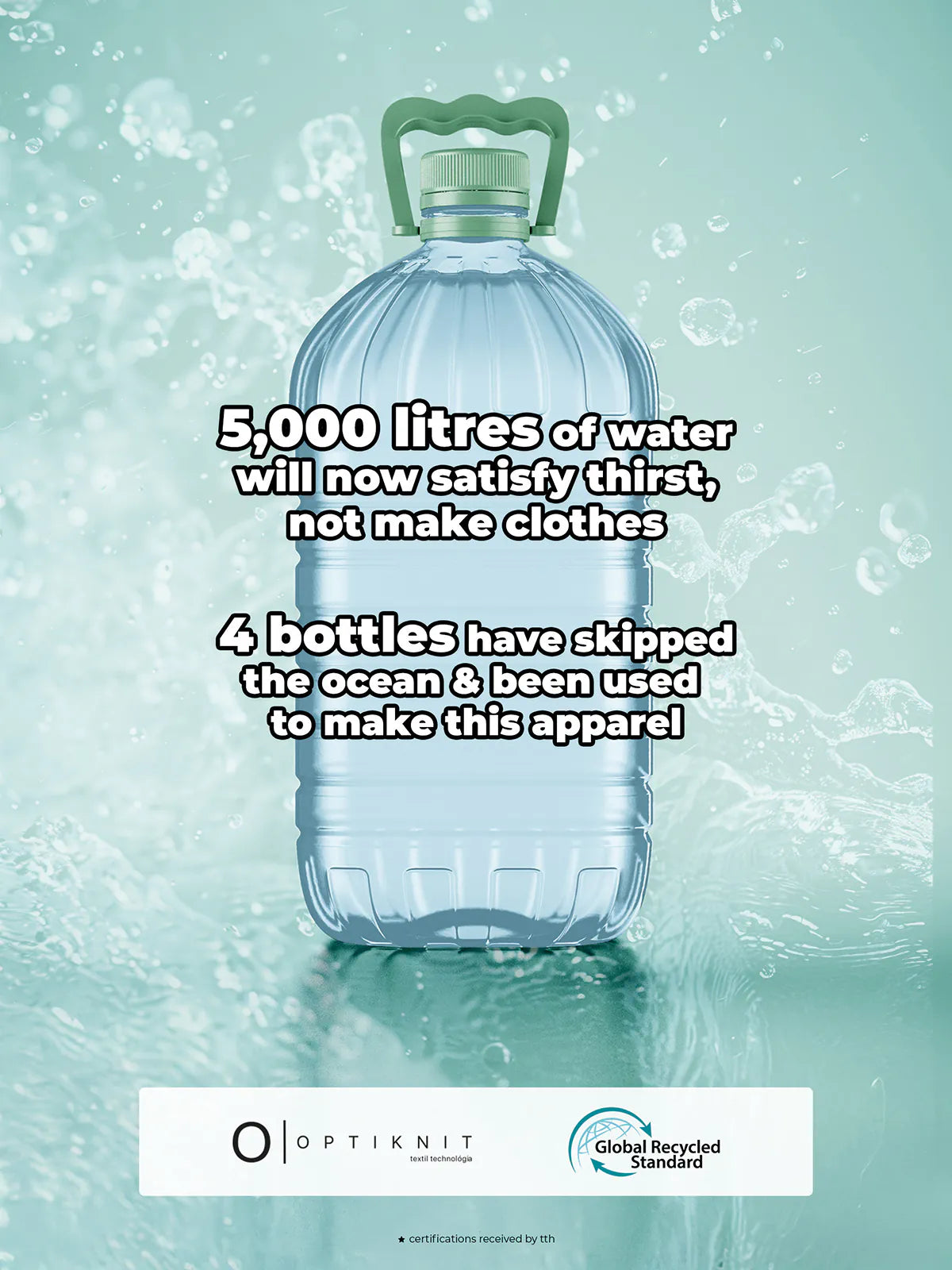 Sustainable Women's Blue Polo T-shirt, certified by Optiknit Turkey & Global Recycled Standard, saving 5000L of water